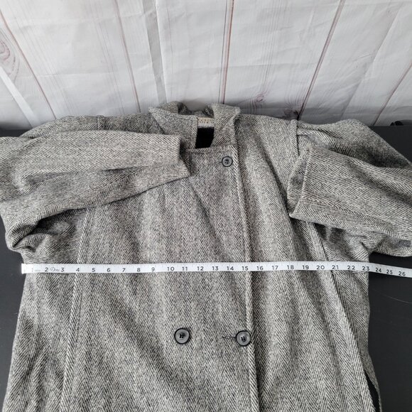 Vintage Stephanie Mathews Gray Wool Jacket Women’s L Button Double Breasted USA - Picture 5 of 6